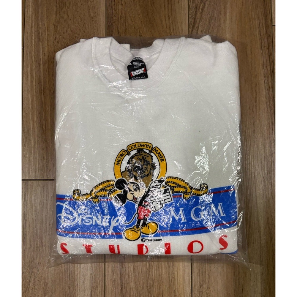 VTG Disney MGM Studios Sweatshirt Mens XL White 90s Phil Savenick Collection
